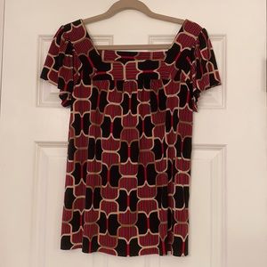 Square neck,  flutter cap sleeves blouse